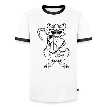 Doigts puants de rat Doigts frais de lunettes de s - T-shirt contrasté Homme - blanc/noir - Devant - AI Model Female 172 light (172cm) & AI Model Male 178 dark (178cm)