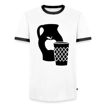 Bembel und Geripptes - Männer Kontrast-T-Shirt - Weiß/Schwarz - Vorne - AI Model Female 172 light (172cm) & AI Model Male 178 dark (178cm)