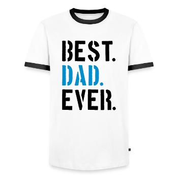 text dad best ever amour papa meilleur monde fête des pères - T-shirt contrasté Homme - blanc/noir - Devant - AI Model Female 172 light (172cm) & AI Model Male 178 dark (178cm)