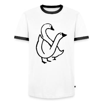 oie - T-shirt contrasté Homme - blanc/noir - Devant - AI Model Female 172 light (172cm) & AI Model Male 178 dark (178cm)