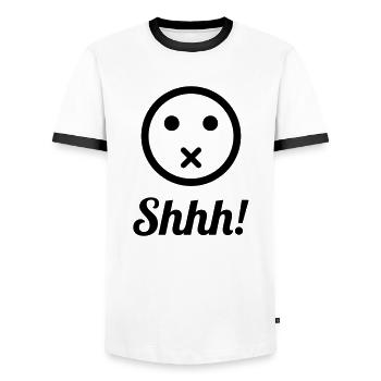 Chut! - T-shirt contrasté Homme - blanc/noir - Devant - AI Model Female 172 light (172cm) & AI Model Male 178 dark (178cm)