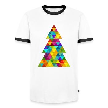 Christmas Tree Oh Christmas Tree Winter Hipster Grunge - Men's Ringer Shirt - white/black - Front - AI Model Female 172 light (172cm) & AI Model Male 178 dark (178cm)