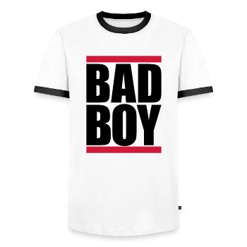 Balken Bad Boy - Männer Kontrast-T-Shirt - Weiß/Schwarz - Vorne - AI Model Female 172 light (172cm) & AI Model Male 178 dark (178cm)