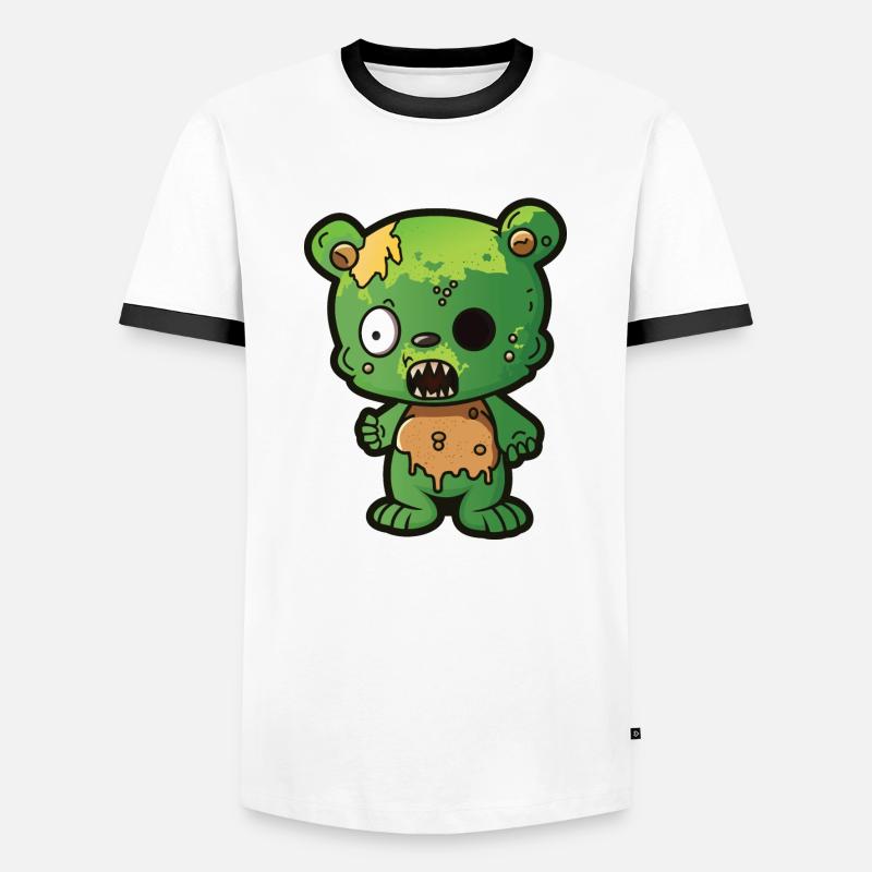 Zombi Bear - Männer Kontrast-T-Shirt - Weiß/Schwarz