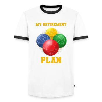Bocce Bocci Colorful Balls Player I Gift - Men's Ringer Shirt - white/black - Front - AI Model Female 172 light (172cm) & AI Model Male 178 dark (178cm)