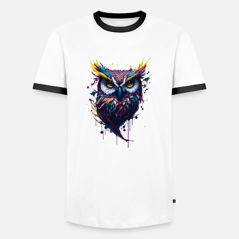 Splash Art Eule - Männer Kontrast-T-Shirt - Weiß/Schwarz