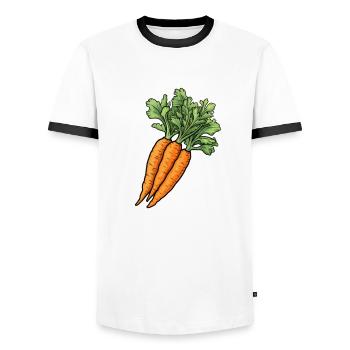 Carrot bunch - Men's Ringer Shirt - white/black - Front - AI Model Female 172 light (172cm) & AI Model Male 178 dark (178cm)