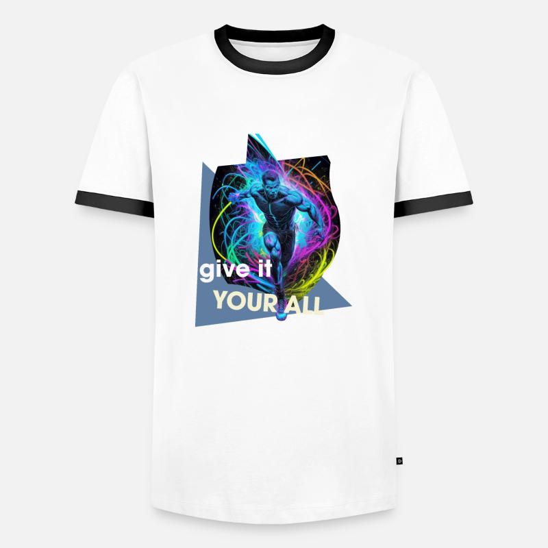 the runner - Männer Kontrast-T-Shirt - Weiß/Schwarz