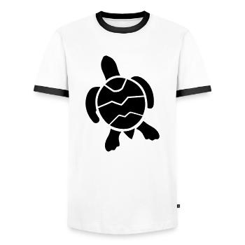 Schildkröte - Männer Kontrast-T-Shirt - Weiß/Schwarz - Vorne - AI Model Female 172 light (172cm) & AI Model Male 178 dark (178cm)