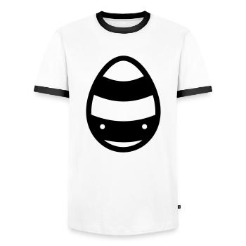 Egg - Men's Ringer Shirt - white/black - Front - AI Model Female 172 light (172cm) & AI Model Male 178 dark (178cm)