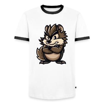 hérisson - T-shirt contrasté Homme - blanc/noir - Devant - AI Model Female 172 light (172cm) & AI Model Male 178 dark (178cm)