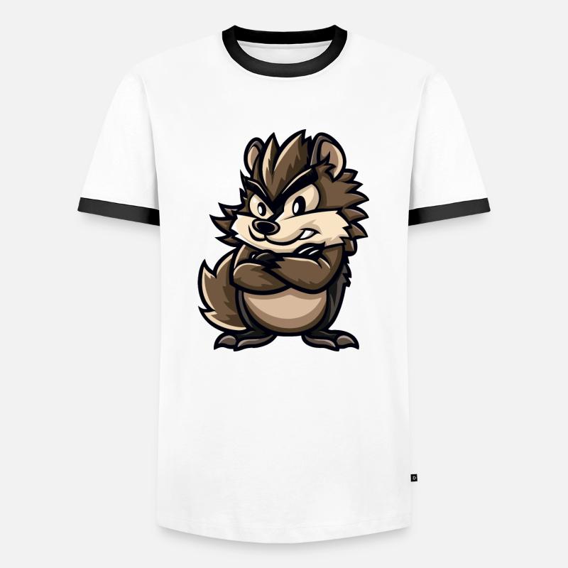 igel - Männer Kontrast-T-Shirt - Weiß/Schwarz