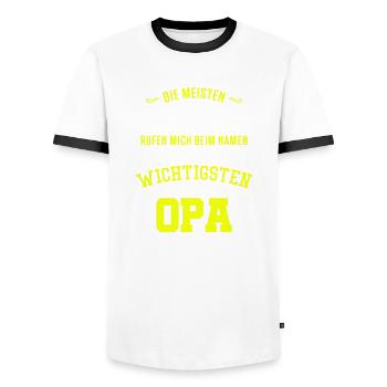 opa spruch - Männer Kontrast-T-Shirt - Weiß/Schwarz - Vorne - AI Model Female 172 light (172cm) & AI Model Male 178 dark (178cm)