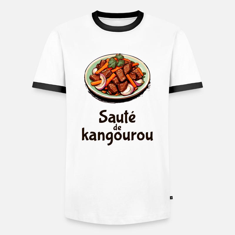 Känguru-Pfanne - Dunkler Text - Männer Kontrast-T-Shirt - Weiß/Schwarz