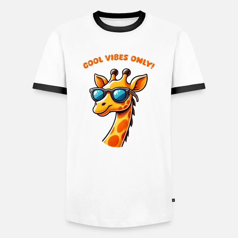 giraffe comic cool - Männer Kontrast-T-Shirt - Weiß/Schwarz