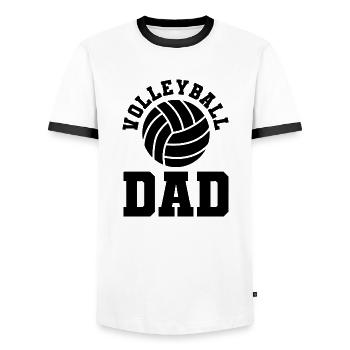 Volleyball dad - Men's Ringer Shirt - white/black - Front - AI Model Female 172 light (172cm) & AI Model Male 178 dark (178cm)