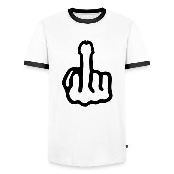 fckyou - T-shirt contrasté Homme - blanc/noir - Devant - AI Model Female 172 light (172cm) & AI Model Male 178 dark (178cm)