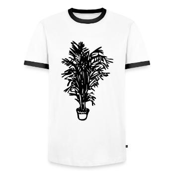 Topfpflanze, Geschenk, Geschenkidee - Männer Kontrast-T-Shirt - Weiß/Schwarz - Vorne - AI Model Female 172 light (172cm) & AI Model Male 178 dark (178cm)