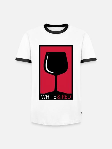 wine - Men's Ringer Shirt - white/black