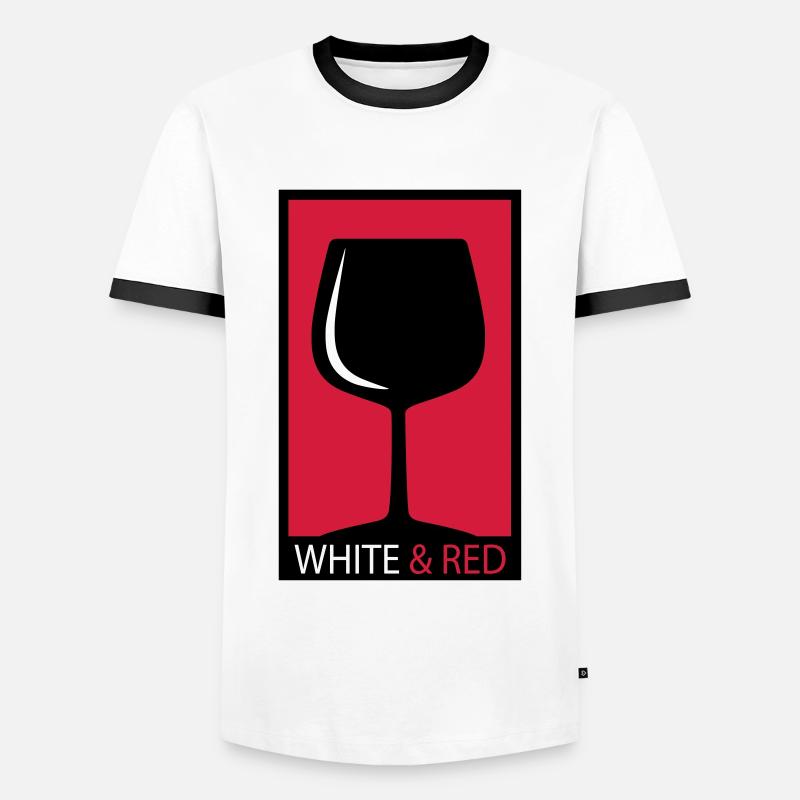 wine - Men's Ringer Shirt - white/black