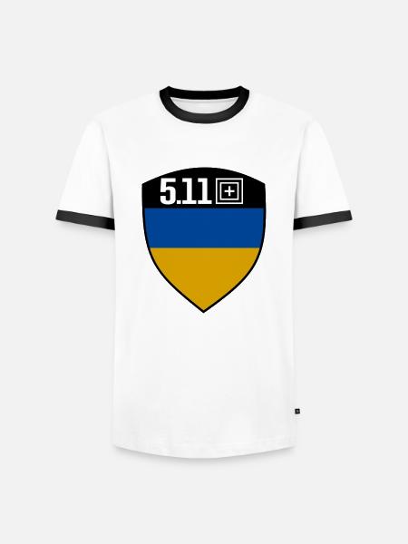 Ukraine 5.11 - Men's Ringer Shirt - white/black