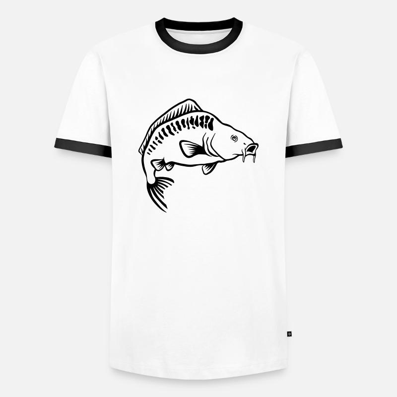 Karpfen - Männer Kontrast-T-Shirt - Weiß/Schwarz