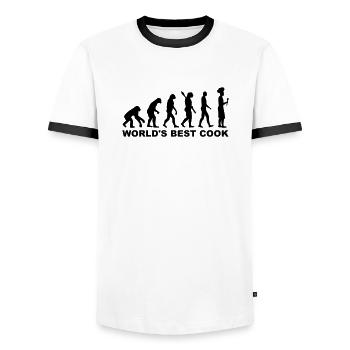 World's Best cook - T-shirt contrasté Homme - blanc/noir - Devant - AI Model Female 172 light (172cm) & AI Model Male 178 dark (178cm)