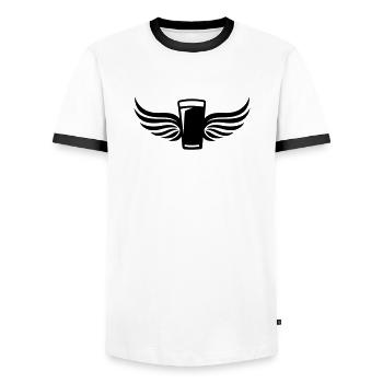 Beer Wings - Men's Ringer Shirt - white/black - Front - AI Model Female 172 light (172cm) & AI Model Male 178 dark (178cm)