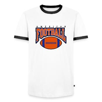 american football - rugby - T-shirt contrasté Homme - blanc/noir - Devant - AI Model Female 172 light (172cm) & AI Model Male 178 dark (178cm)