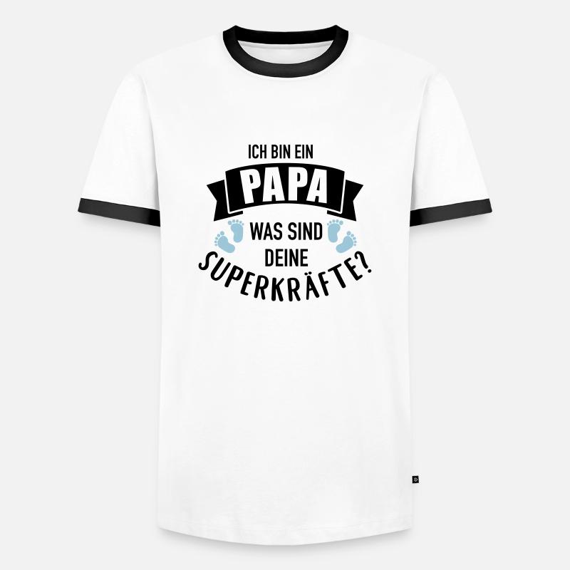 Papa - Männer Kontrast-T-Shirt - Weiß/Schwarz