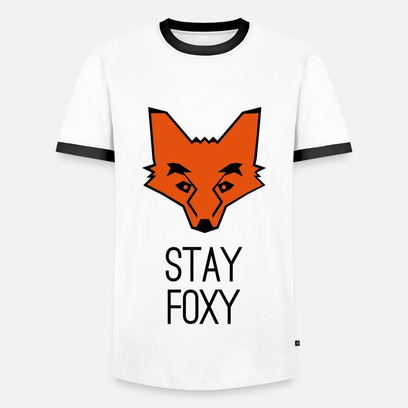 Fuchs stay foxy fox - Men's Ringer Shirt - white/black