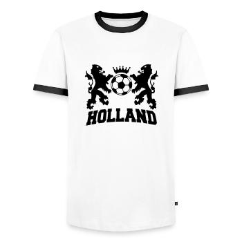 holland / nederlands elftal / the netherlands - T-shirt contrasté Homme - blanc/noir - Devant - AI Model Female 172 light (172cm) & AI Model Male 178 dark (178cm)