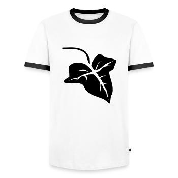 Efeu Blatt Leaf - Männer Kontrast-T-Shirt - Weiß/Schwarz - Vorne - AI Model Female 172 light (172cm) & AI Model Male 178 dark (178cm)
