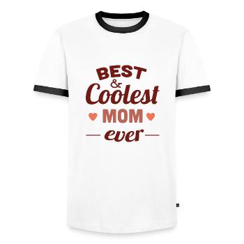 best and coolest mom ever - Men's Ringer Shirt - white/black - Front - AI Model Female 172 light (172cm) & AI Model Male 178 dark (178cm)