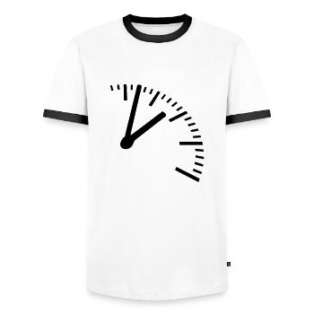 Zeit, Uhr - Männer Kontrast-T-Shirt - Weiß/Schwarz - Vorne - AI Model Female 172 light (172cm) & AI Model Male 178 dark (178cm)