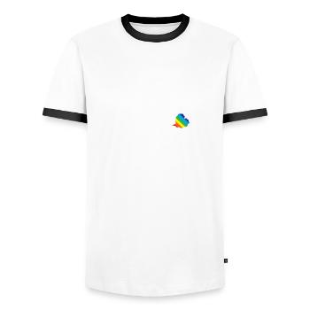 Ich brauch kein Einhorn - Ich habe einen Bully - Männer Kontrast-T-Shirt - Weiß/Schwarz - Vorne - AI Model Female 172 light (172cm) & AI Model Male 178 dark (178cm)