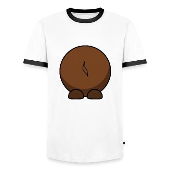 Wildebeest from behind. gift idea - Men's Ringer Shirt - white/black - Front - AI Model Female 172 light (172cm) & AI Model Male 178 dark (178cm)