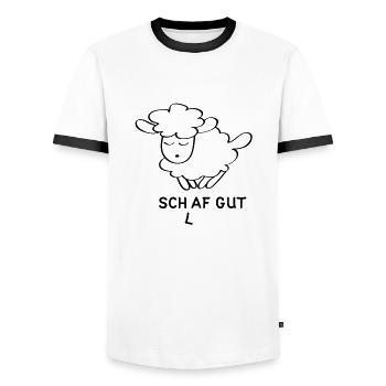 (l)af gut - Männer Kontrast-T-Shirt - Weiß/Schwarz - Vorne - AI Model Female 172 light (172cm) & AI Model Male 178 dark (178cm)