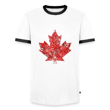 Kanada Ahornblatt Ottawa Montreal Vancouver Quebec - Männer Kontrast-T-Shirt - Weiß/Schwarz - Vorne - AI Model Female 172 light (172cm) & AI Model Male 178 dark (178cm)