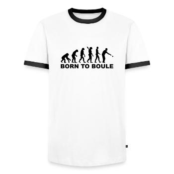 Boule Evolution - Men's Ringer Shirt - white/black - Front - AI Model Female 172 light (172cm) & AI Model Male 178 dark (178cm)