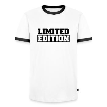 Limited Edition - T-shirt contrasté Homme - blanc/noir - Devant - AI Model Female 172 light (172cm) & AI Model Male 178 dark (178cm)