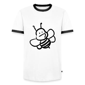 Biene - Männer Kontrast-T-Shirt - Weiß/Schwarz - Vorne - AI Model Female 172 light (172cm) & AI Model Male 178 dark (178cm)