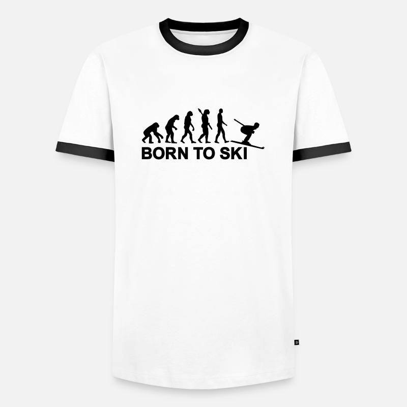 Évolution Ski - T-shirt contrasté Homme - blanc/noir
