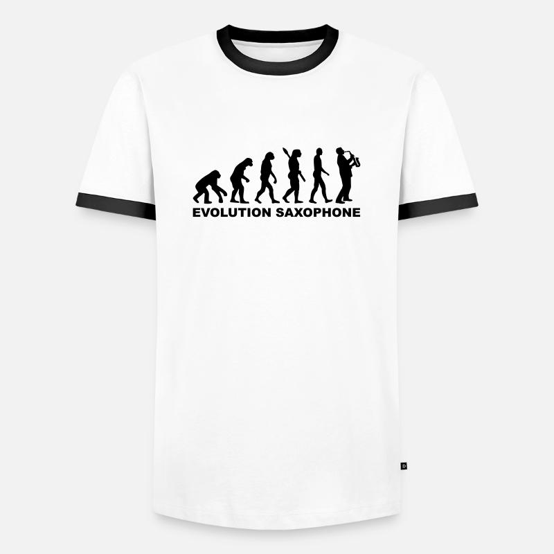 Evolution Saxophone - T-shirt contrasté Homme - blanc/noir