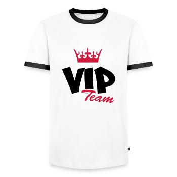 vip_team2 - Männer Kontrast-T-Shirt - Weiß/Schwarz - Vorne - AI Model Female 172 light (172cm) & AI Model Male 178 dark (178cm)