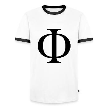 symbole du Nombre d'Or - T-shirt contrasté Homme - blanc/noir - Devant - AI Model Female 172 light (172cm) & AI Model Male 178 dark (178cm)