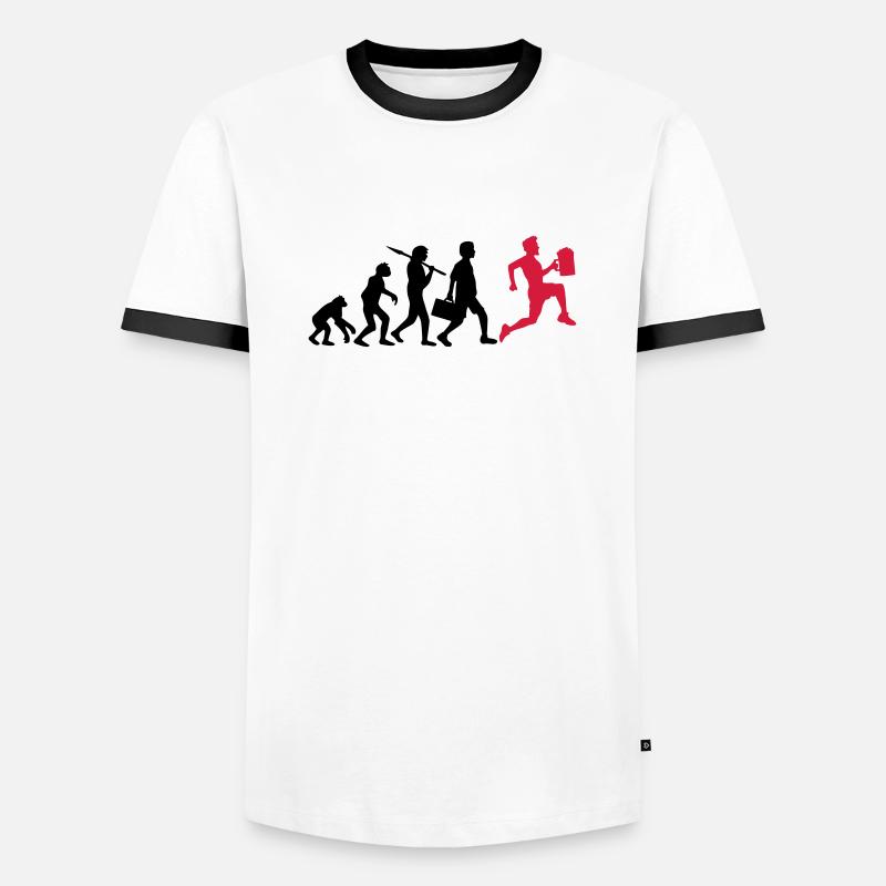 Course boire de bière Evolution - T-shirt contrasté Homme - blanc/noir