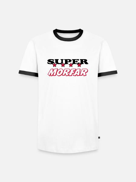 Super morfar - Herre kontrast-T-shirt - hvid/sort