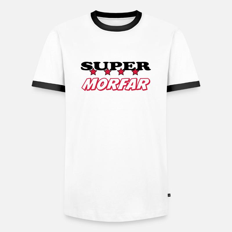 Super morfar - Männer Kontrast-T-Shirt - Weiß/Schwarz