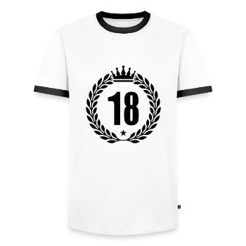 18 kranz krone - Männer Kontrast-T-Shirt - Weiß/Schwarz - Vorne - AI Model Female 172 light (172cm) & AI Model Male 178 dark (178cm)